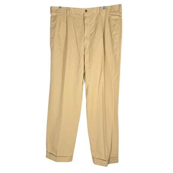 Brooks Brothers Other - Brooks Brothers Elliot Tan Pleated Cuffed Advantage Chino Pants 38 x 30